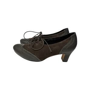 ros hommerson womens 6 wing tip heel lace up leather suede Academic Victorian